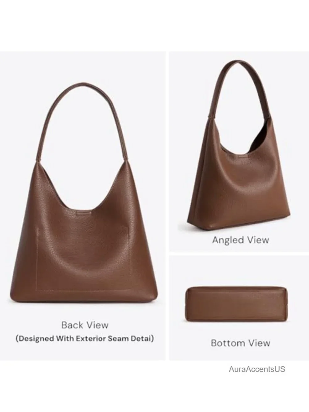 Slouchy Hobo Shoulder Bag for Women, Vegan Leather, Everyday Purse